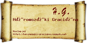 Háromszéki Graciána névjegykártya